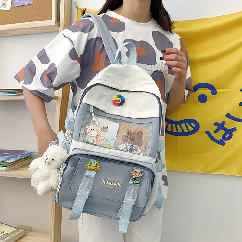 sac à dos d'école pour filles, grande capacité, multi-poches, pour adolescentes, kawaii, nouvelle collection 2023
