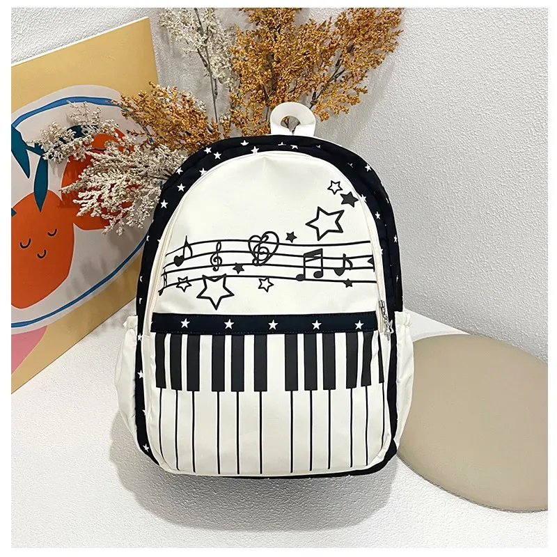 sac à dos coréen à pois pour piano, sac d'étudiant tendance, sac de voyage décontracté, sac à dos de grande capacité léger pour ordinateur portable