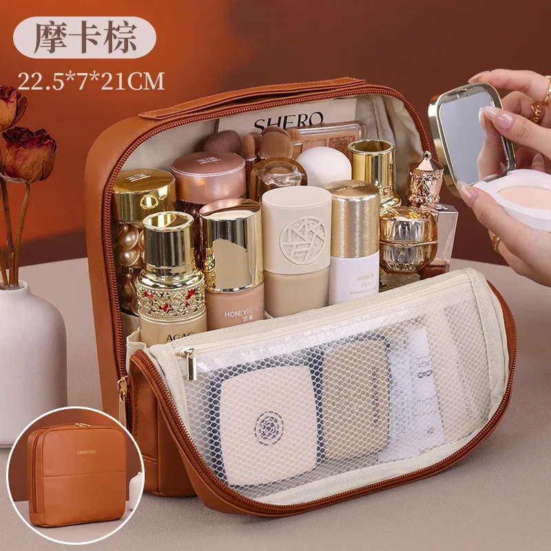 sac debout portable grande capacité voyage sac de rangement de toilette étanche pour brues outils cosmétiques organisateur de maquillage pour femmes