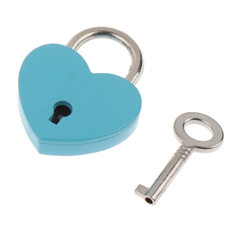 1 ensemble de cadenas en forme de cœur, serrures de matériel pour bagages avec serrure à clé pour voyage, boîte à bijoux de mariage, journal intime, valise, cadeau de noël