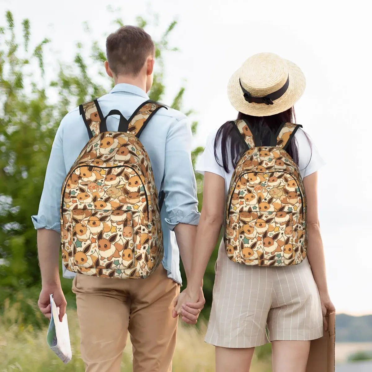 sac à dos pokemon eeveelution mochilas, sac à dos rétro lavable pour lycée, à la mode