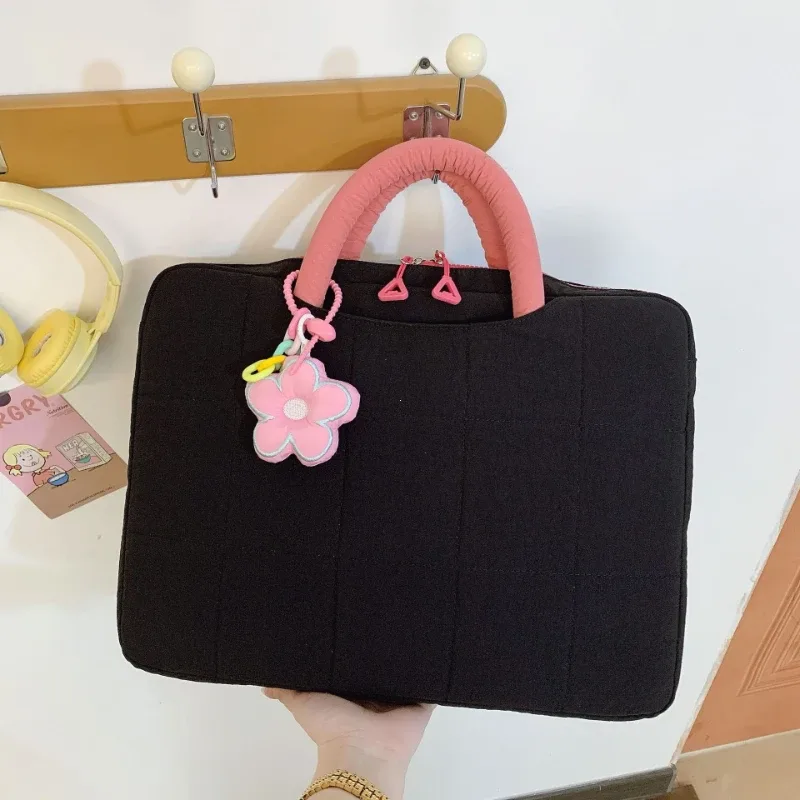 housse d'ordinateur portable matelassée 14/16 pouces, sacoche de transport pour ordinateur portable, étui pour ordinateur portable, sac à main portable pour femme