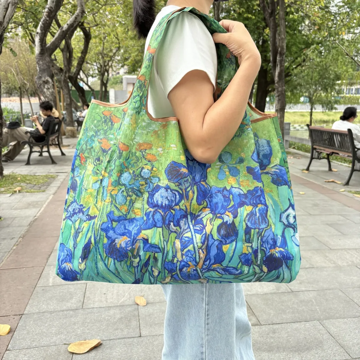 grand sac de courses pliable à motif de dessin animé, sac fourre-tout réutilisable et portable, sac écologique de grande capacité