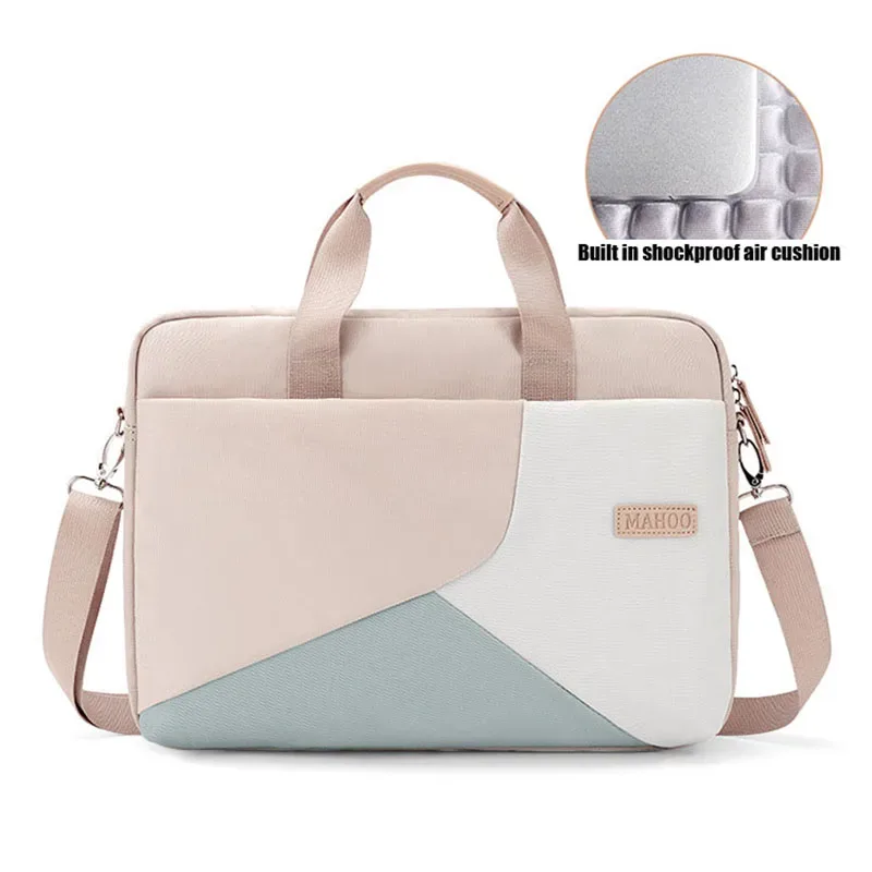 sac pour ordinateur portable 2026 compatible avec apple huawei macbook 13, 14 et 15,6 pouces, sac pour femme à blocs de couleur, résistant aux chocs