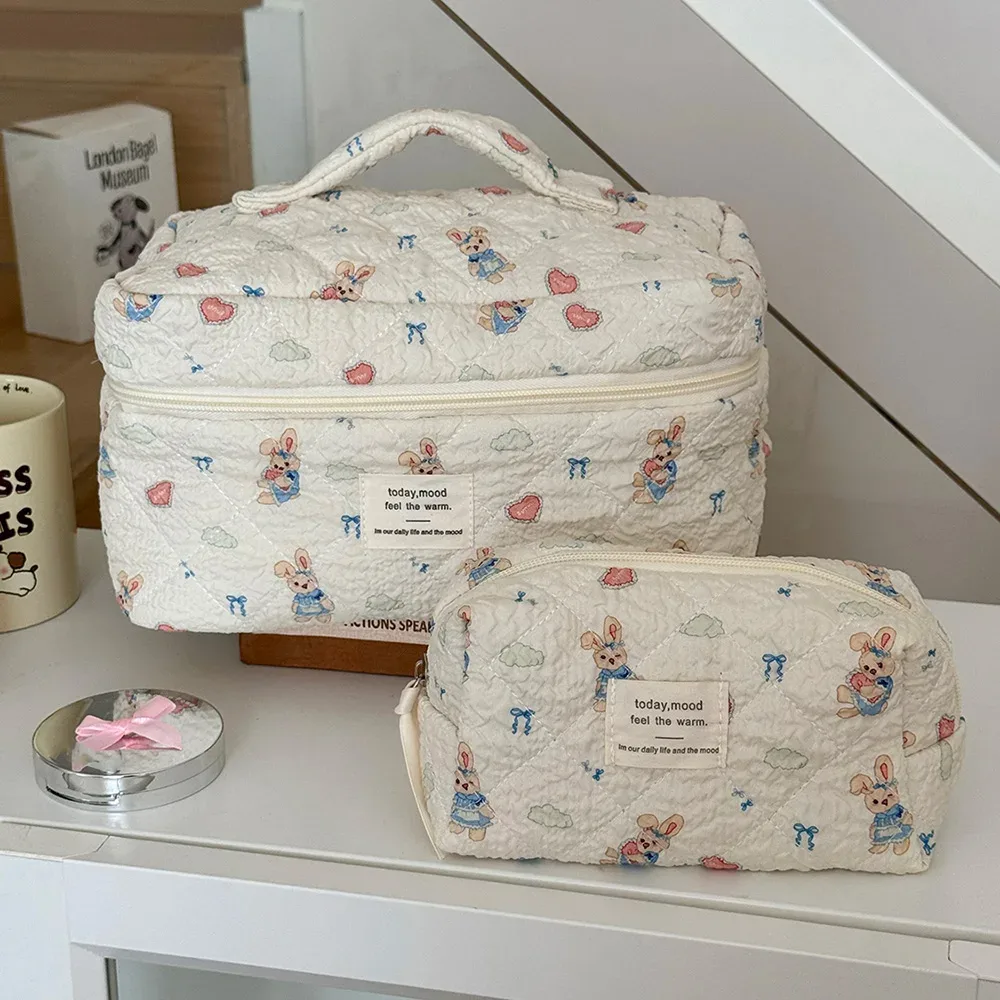 sac à cosmétiques pour femmes, animal de dessin animé mignon, fourre-tout de grande capacité, pochette matelas