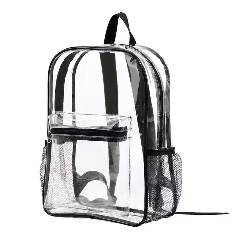 mini sac à dos transparent approuvé pour les stades, sac à dos en pvc transparent résistant et imperméable pour les concerts, les festivals, le travail et les voyages