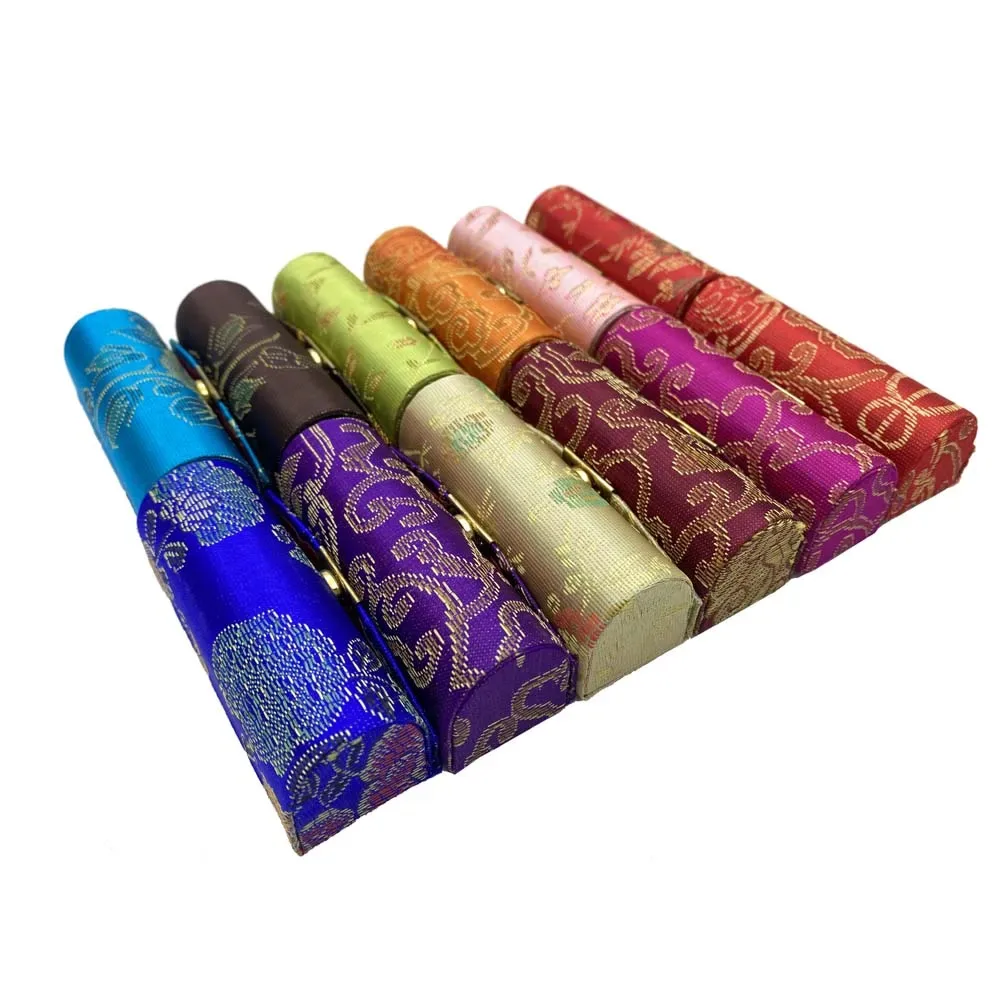 étui à rouge à lèvres en jacquard à fleurs, boîte à bijoux unique, étui de rangement de brillant à lèvres, sacs à cosmétiques avec miroir, boîte de rangement de maquillage pour femmes