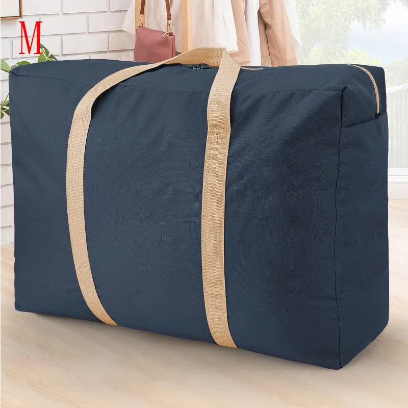 nouveau 130l grande capacité pliant sac à bagages unisexe épaississement oxford tissu voyage sacs polochon robuste mobile maison sac de rangement