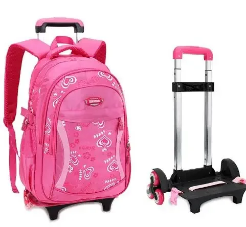 sac à dos d'école à roulettes pour enfant fille