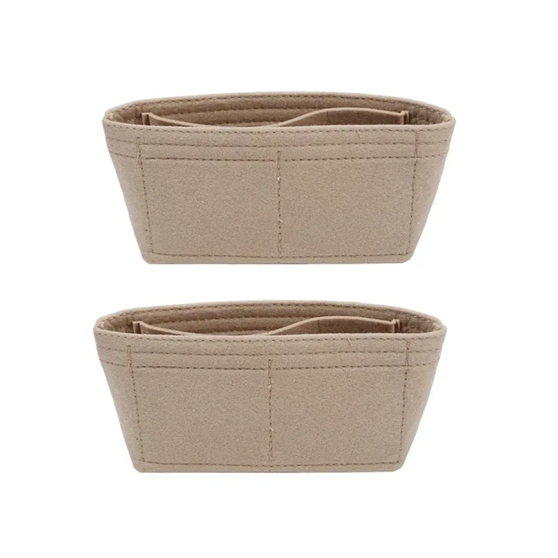1/2 pièces à la mode feutre insérer sac organisateur maquillage organisateurs doublure parfait pour la marque femmes sacs à main sacs à cosmétiques sac accessoires