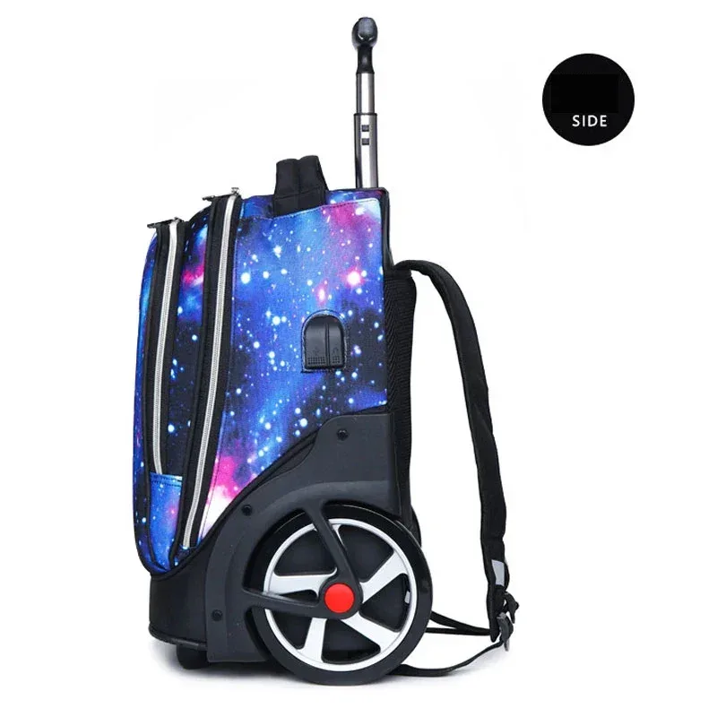 sacs à dos à roulettes pour adolescents, sacs à dos scolaires à roulettes pour filles, sacs à dos à port de charge usb, bagages à roulettes