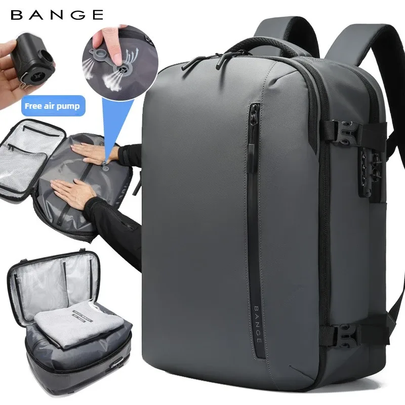 bange nouveauté continuer 40l extensible intégré pompe de compression sous vide hommes étanche voyage sac à dos de compression sous vide