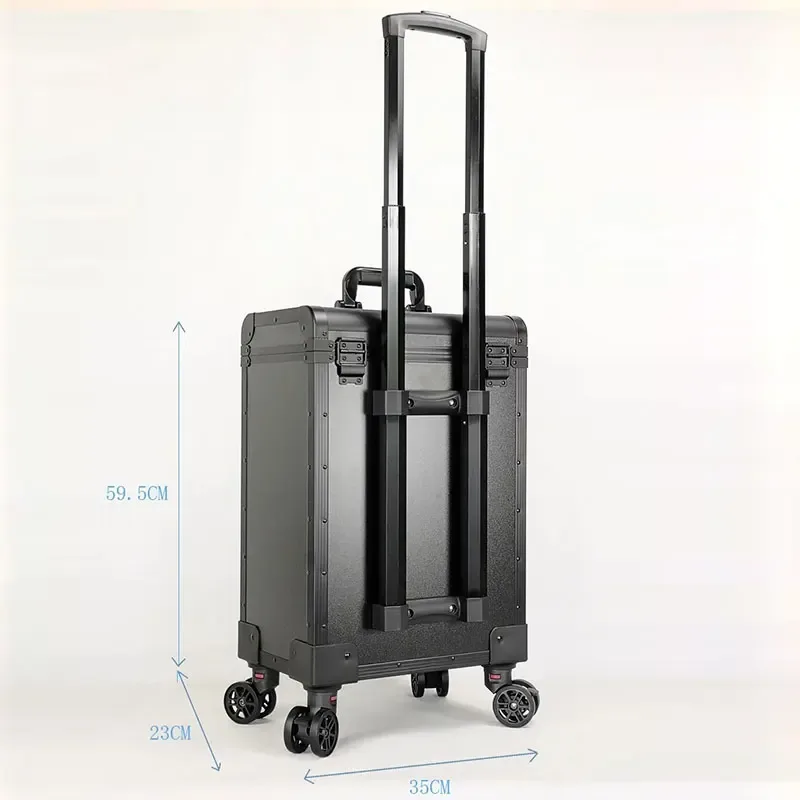 sac de maquillage professionnel de grande capacité, bagages, boîtier de chariot d'artiste, rangement d'ongles de voyage, valise de maquillage, boîte à outils de tatouage roulante