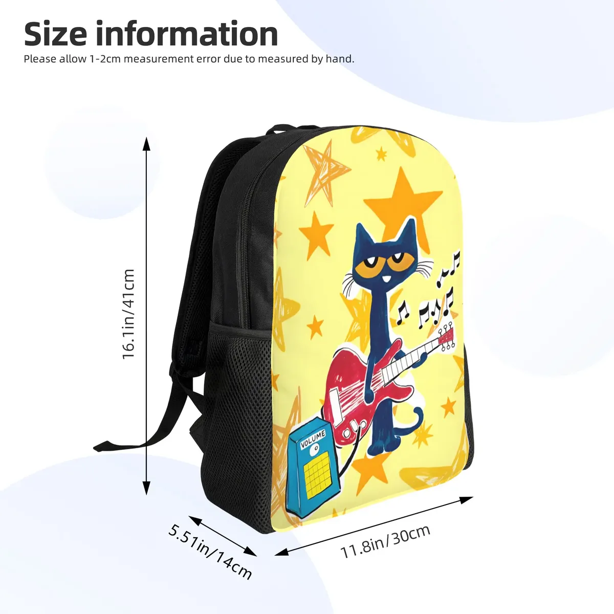 sac à dos pete cat pour homme, en polyester, sacs de voyage durables, style tendance, sacs d'école secondaire, sac à dos