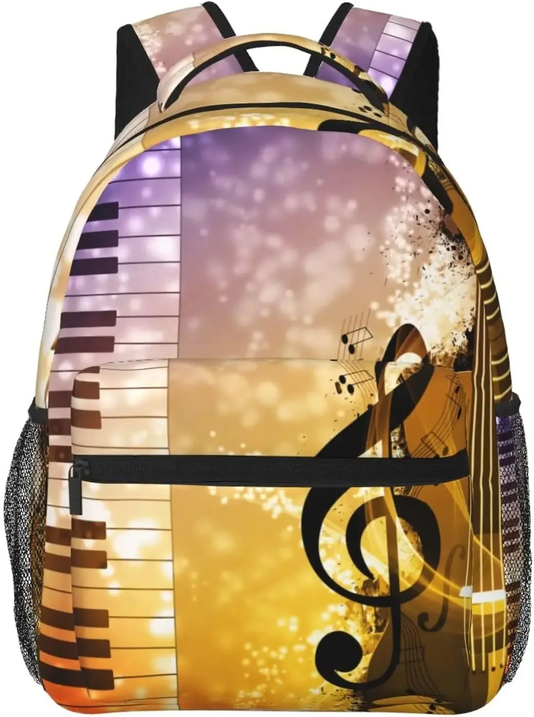 sac à dos de notes de musique pour hommes et femmes, sac à dos de piano, sac à dos d'ordinateur, sac à livres de voyage, sac à dos de camping, sac à dos de randonnée, sac à dos à la mode