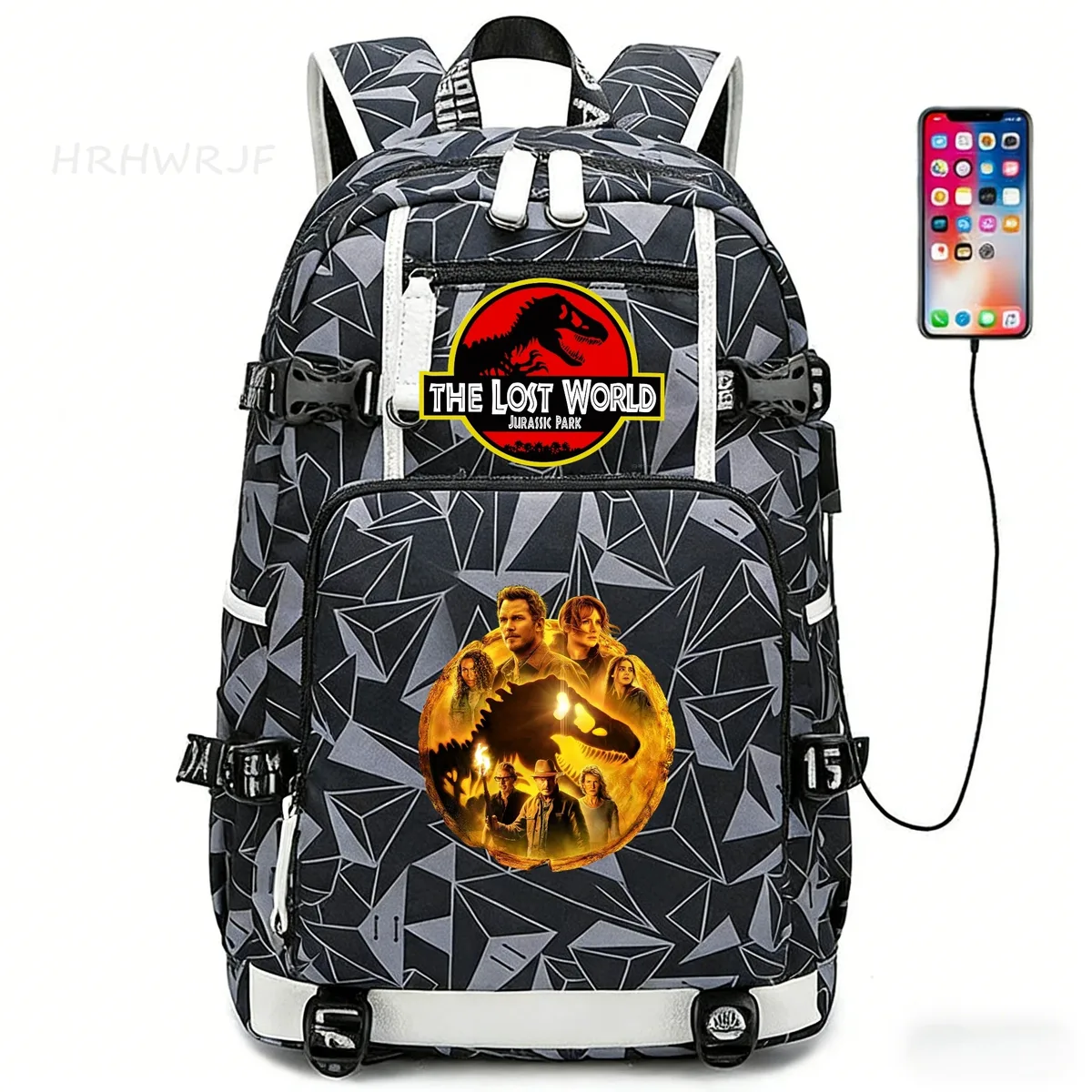 sacs à dos jurassic world park, sac à dos tactique pour ordinateur portable, multifonctionnel, durable, pour voyage en plein air, randonnée, sac à bandoulière