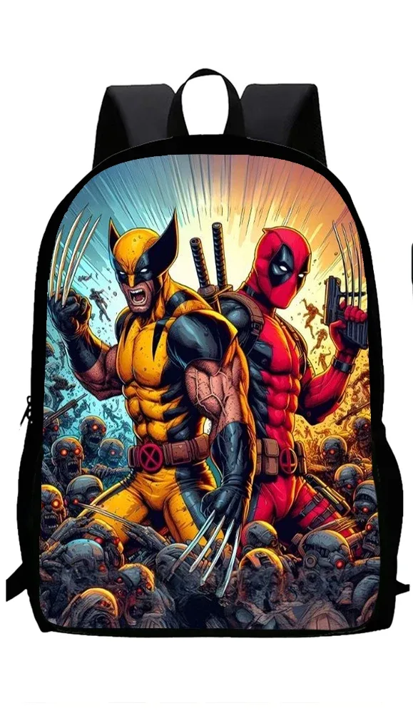 classique populaire d-deadpool w-wolverine imprimer 1/3 pièces/ensemble étudiant sacs d'école sac à dos pour ordinateur portable sac à dos avec sac à déjeuner porte-crayon