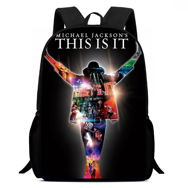 sac à dos imprimé michael jackson de haute qualité, sac de 15 pouces, grands sacs à dos pour ordinateur portable, cartable léger pour garçons et filles, étudiants