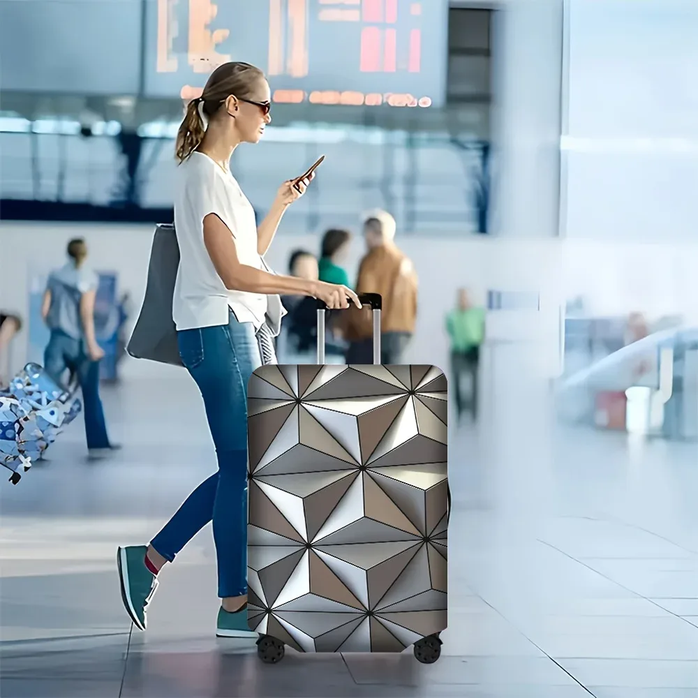 1 housse de bagage à motif géométrique pour bagages de 18 à 32 pouces ; accessoires de voyage anti-poussière et élastiques pour protéger efficacement Y