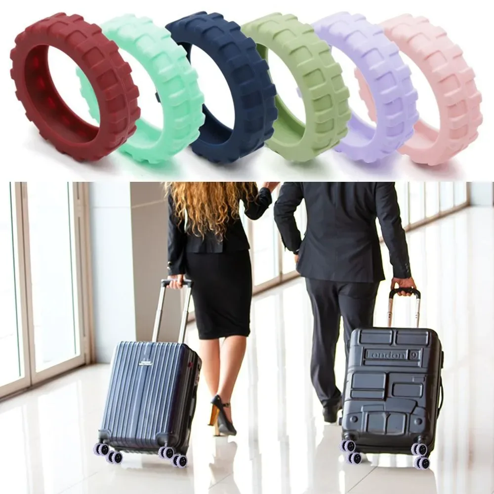 8 pièces/ensemble pièces de valise essieux bagages de voyage roulettes chaussures silicone avec son silencieux bagages roues protecteur réduire le bruit