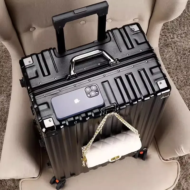 bagage femme muet universel roue boîtier de chariot cadre en aluminium 24 pouces étudiant mot de passe valise mâle