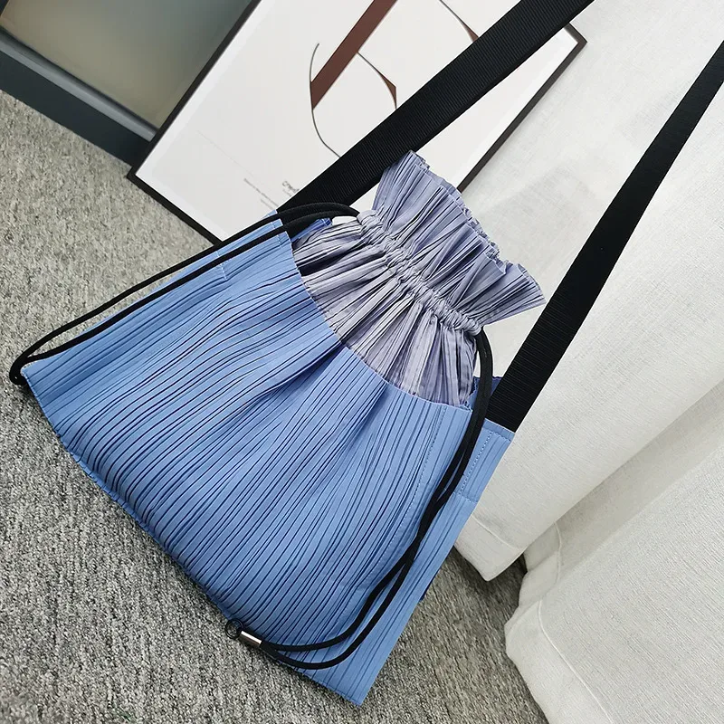 miyake – sac à main multifonctionnel plissé avec cordon de serrage, rangement simple de grande capacité, sacs à dos de voyage à bandoulière pour femmes