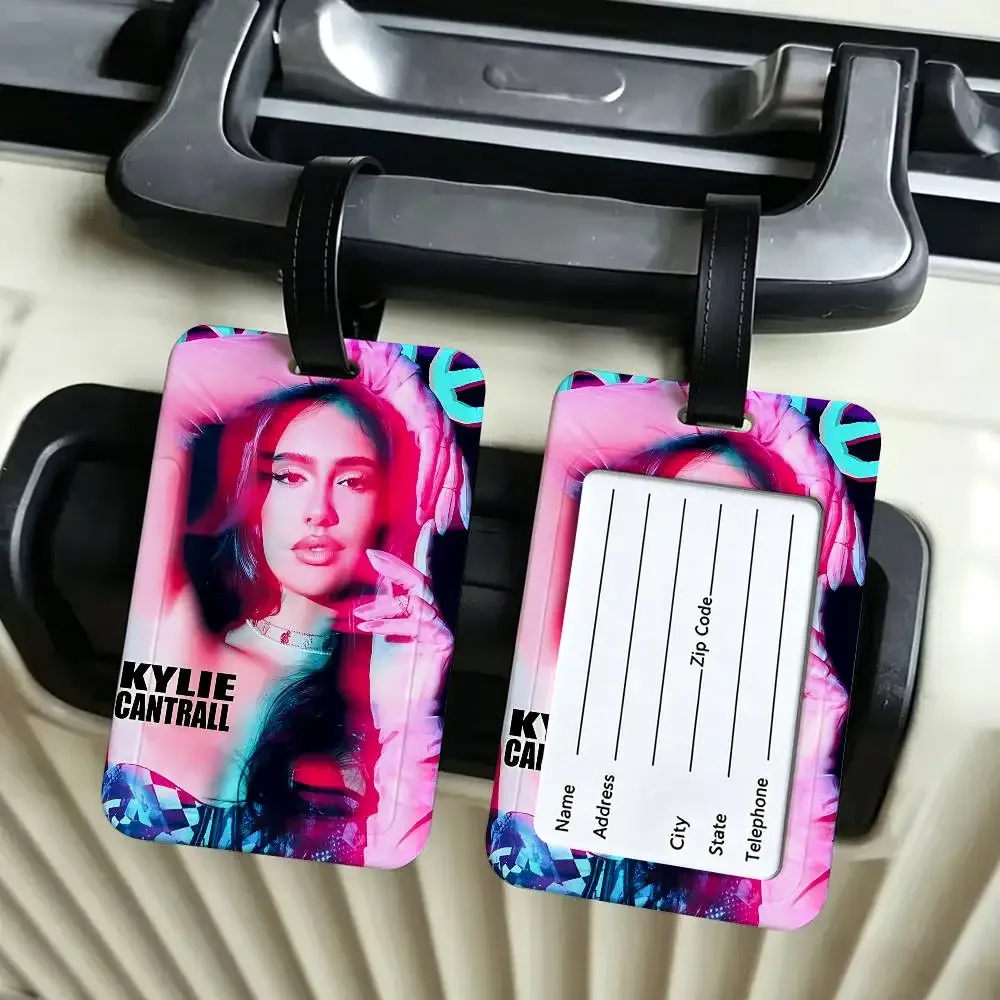 étiquette d'identification de bagage en pvc classique kylie cantrall, porte-carte anti-perte, étiquette nominative pour valise de voyage