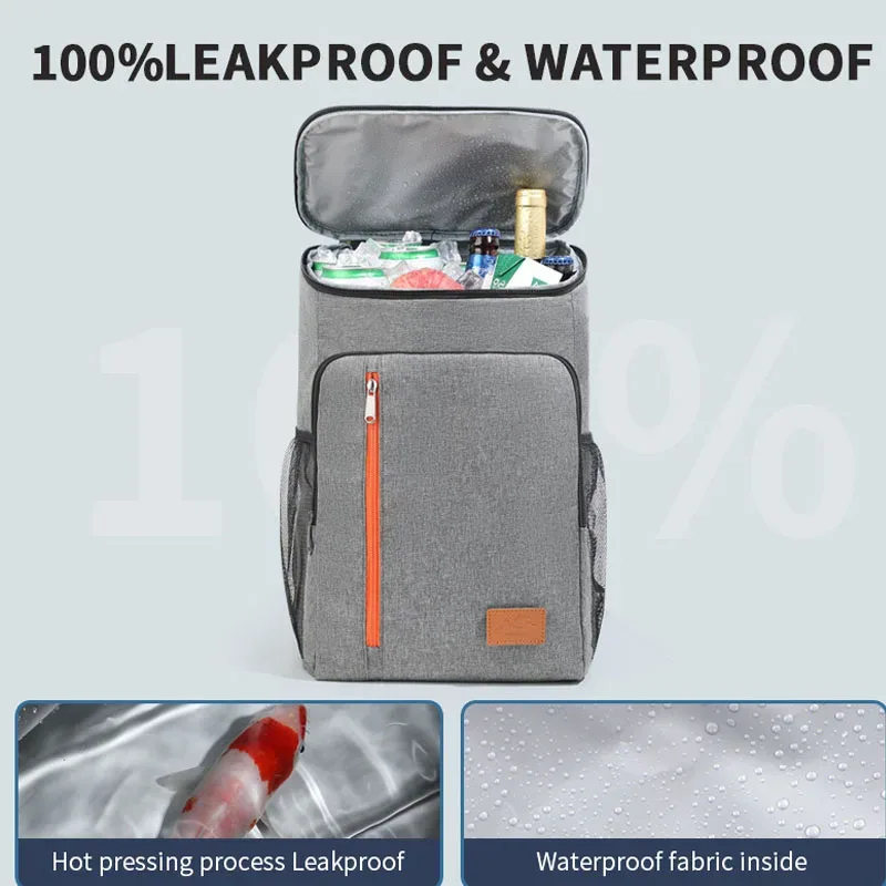 sac isotherme portable 18l pour repas, boîte alimentaire durable, étanche, glacière isotherme, sac à dos oxford pour camping et rangement du dîner
