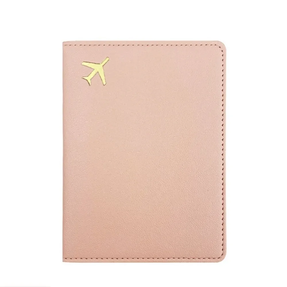 porte-passeport en cuir pu, housse de protection légère et étanche pour passeport, rangement portable, portefeuille pour cartes de crédit de couleur unie