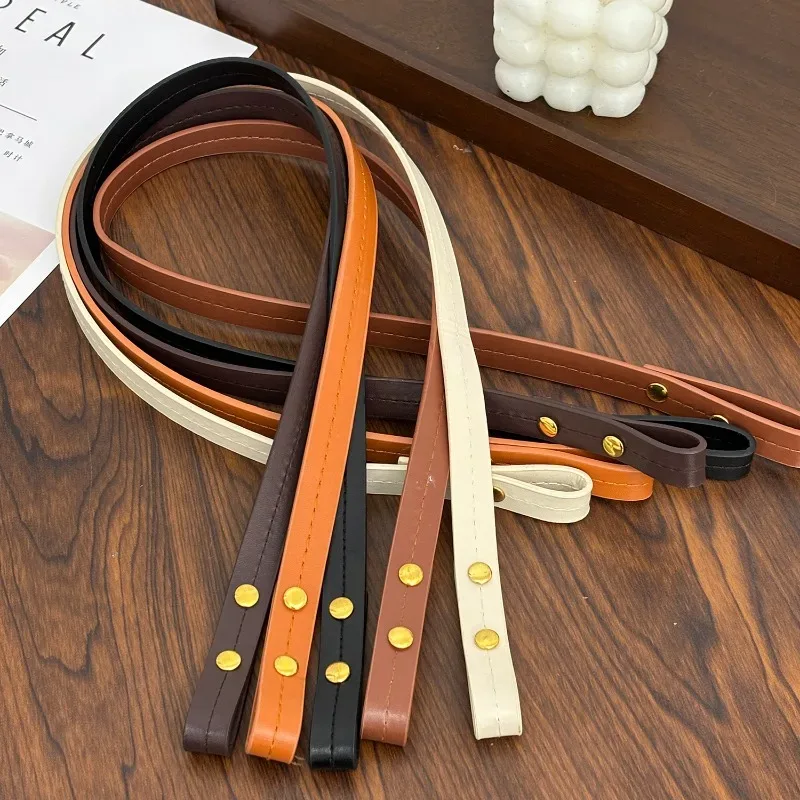 2 pièces couleur unie détachable en cuir pu sac ceinture bricolage poignée de remplacement sacs à bandoulière accessoires sac à main bande sangle bande poignée