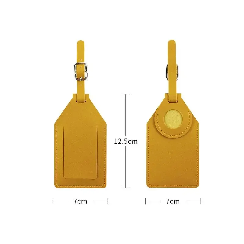 élégante étiquette de bagage en cuir pu avec emplacement intégré pour airtag pour un confort de voyage
