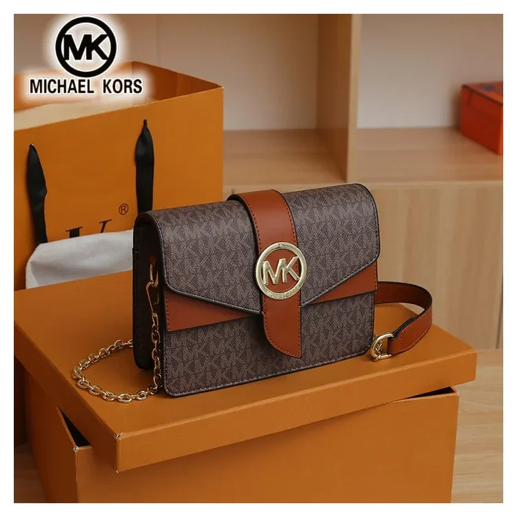 sac à bandoulière décontracté et tendance pour femmes michael kors, sac à chaîne classique à motif floral, petit sac carré.
