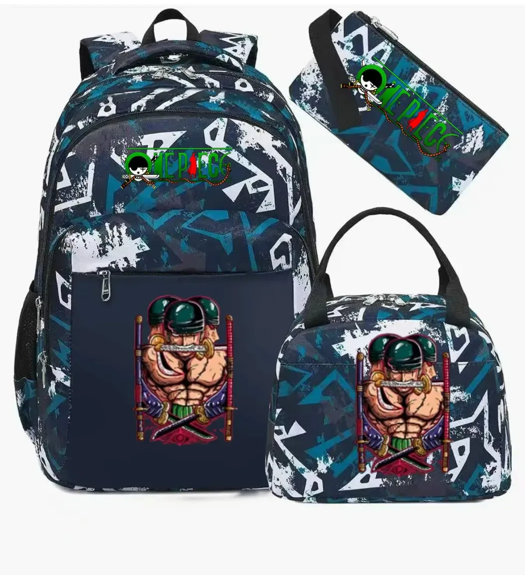 sac à dos one piece 3 pièces camouflage pour adolescents, sacs d'école pour ordinateur portable, sacs de voyage pour collégiens/lycéens, mochilas