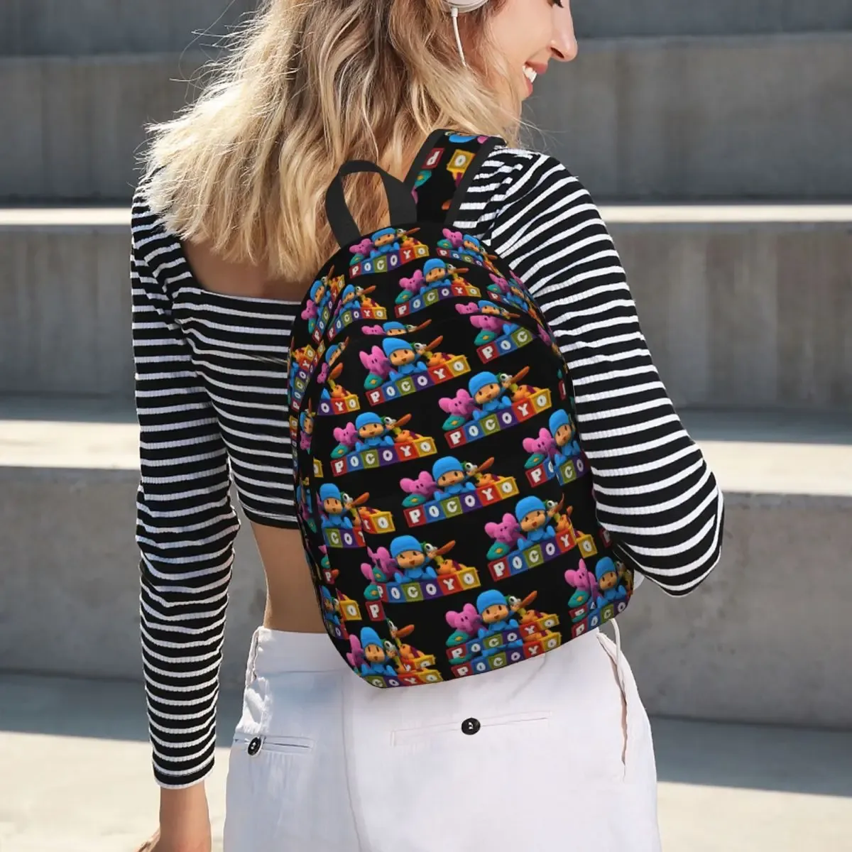 pocoyo étudiant sac à dos sac d'école randonnée voyage sac à dos pour hommes femmes mode bookbag sacs à bandoulière