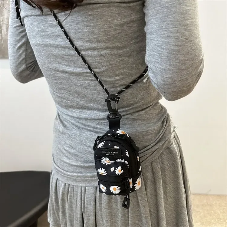 petit sac pour femmes, mini rouge à lèvres, écouteurs, tendance, pendentif, design de niche simple, sac à bandoulière en tissu