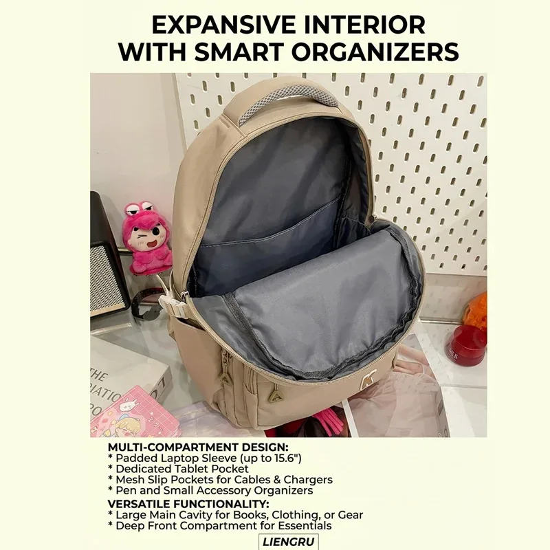 sac à dos kawaii grande capacité pour femme, sac pour ordinateur portable, sac à dos pour lycéenne, sac à dos tendance instagram, sac d'école