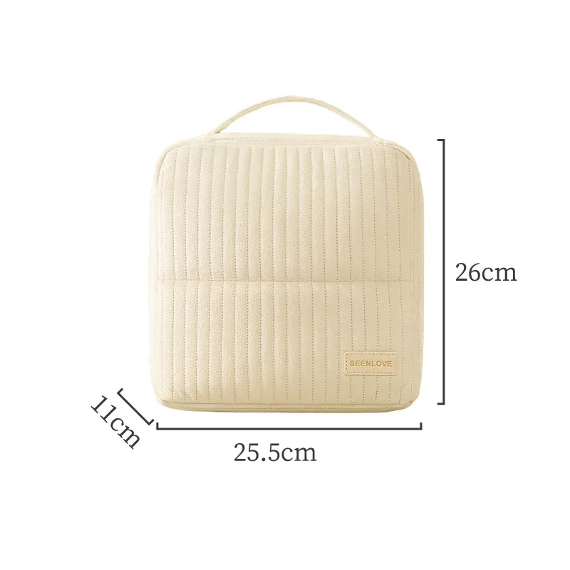 trousse de maquillage verticale, grande capacité, organisateur de cosmétiques portable, trousse de toilette de voyage avec poignée, étui à cosmétiques portable pour femmes