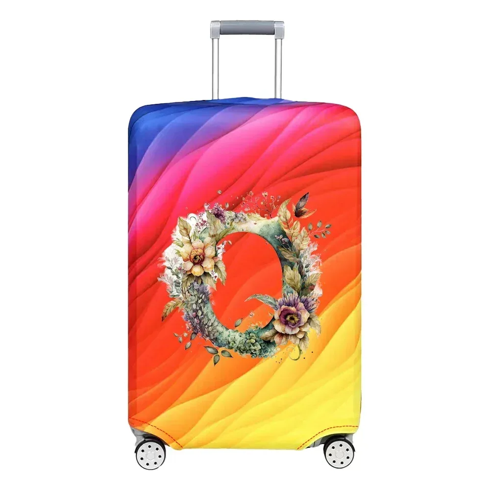 housse de protection extensible pour valise, série florale et lettres, pour valises de 18 à 32 pouces, organisateur de voyage