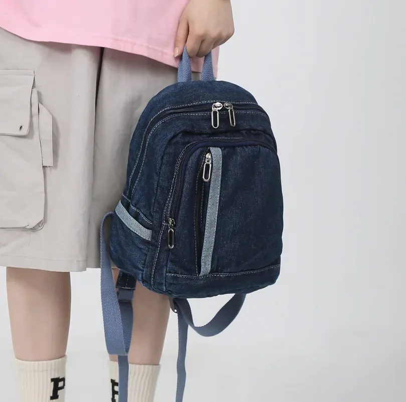 sac à dos en denim pour femmes, sac de voyage décontracté, sacs d'école pour étudiantes, sacs d'école pour adolescentes, sac à dos cowboy bleu mochila