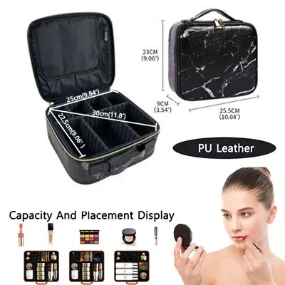 trousse de maquillage portable, boîte professionnelle, sac de rangement de maquillage, sac à cosmétiques étanche pour femmes pour voyage