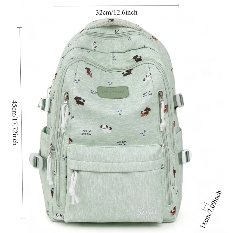 nouveau sac à dos grande capacité imprimé chien de dessin animé, sac à bandoulière pour filles du primaire et du secondaire, sac à dos de voyage pour ordinateur portable, sac d'école