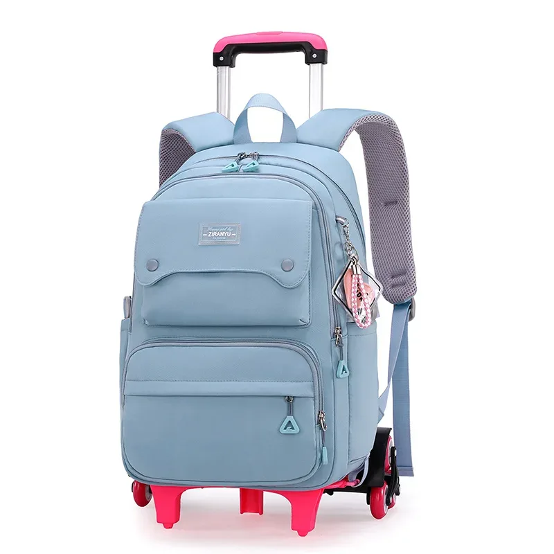 nouveau sac à dos scolaire à roulettes pour enfants, sac à dos à roulettes pour filles, sac à dos à roulettes multifonctionnel