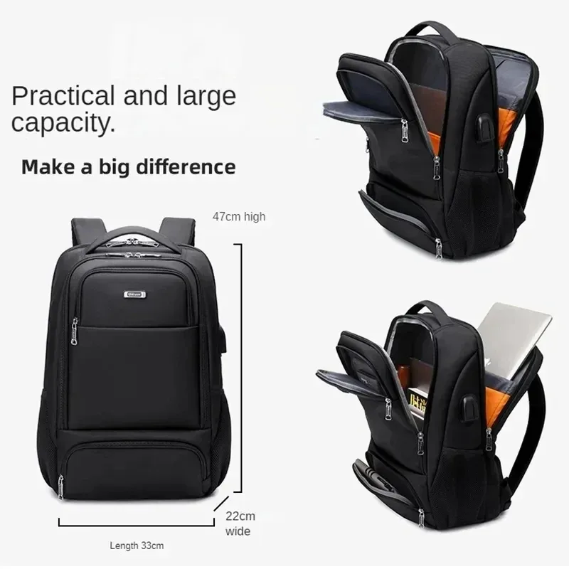 wiersoon sac à dos de voyage pour hommes, sac de grande capacité, sac à dos de voyage d'affaires, léger et à la mode, pour ordinateur