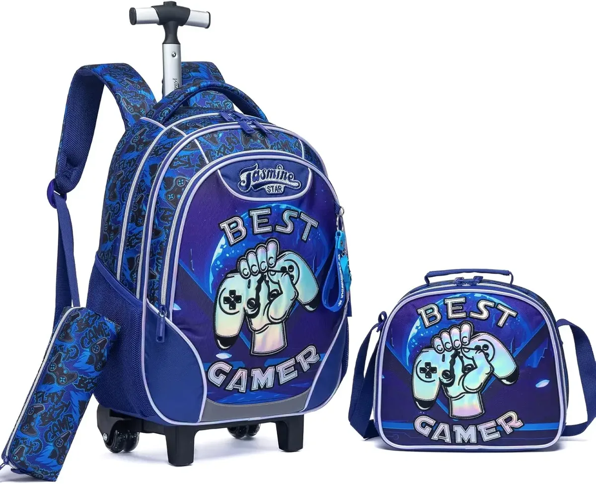 sac à dos à roulettes licorne pour filles et enfants, sac d'école à roulettes, bagage de voyage, cadeau mignon pour élèves du primaire, sac à roulettes
