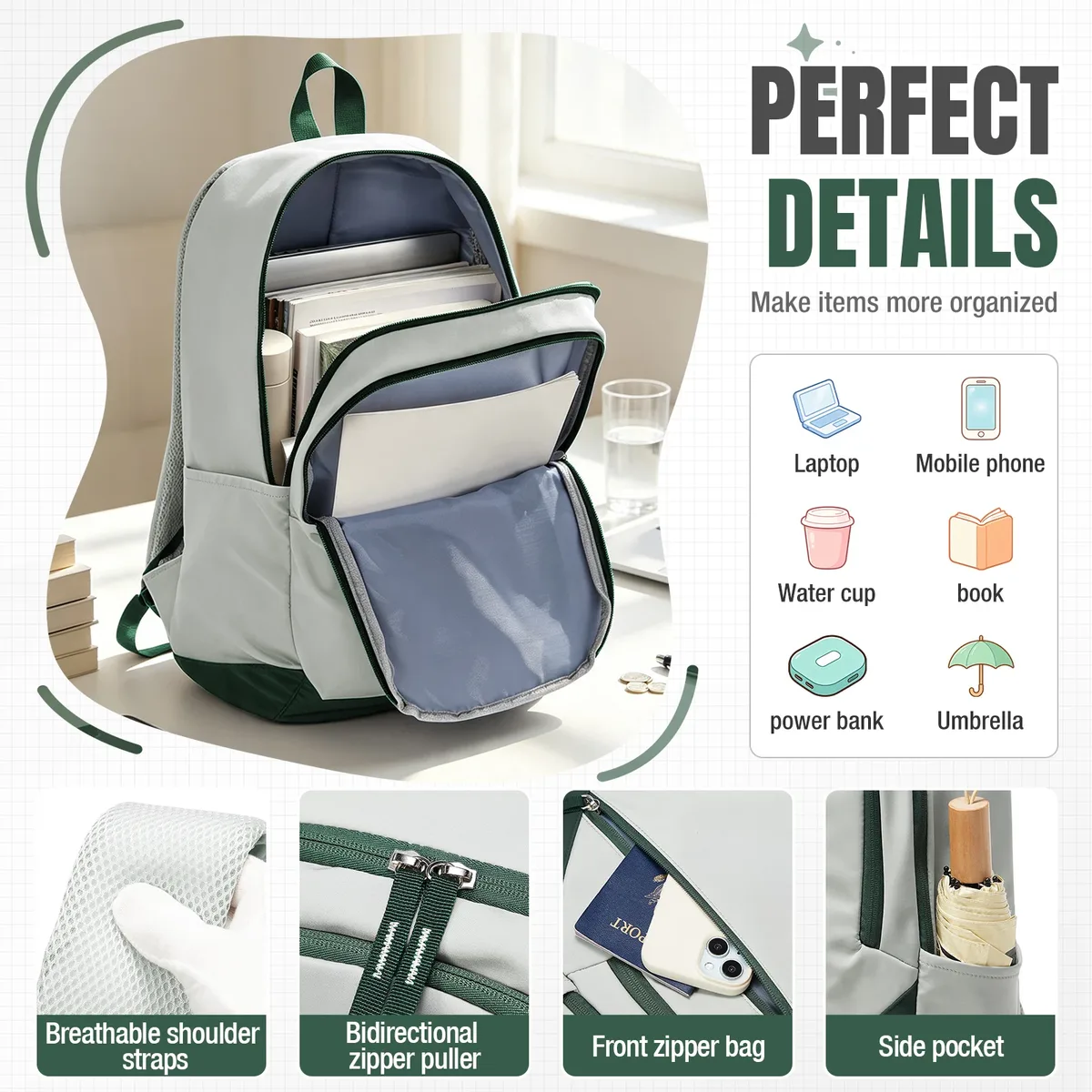 sac à dos de voyage décontracté, essentiel pour la rentrée scolaire, sac à dos scolaire, sac de rangement grande capacité pour adolescents, sac à dos de sport