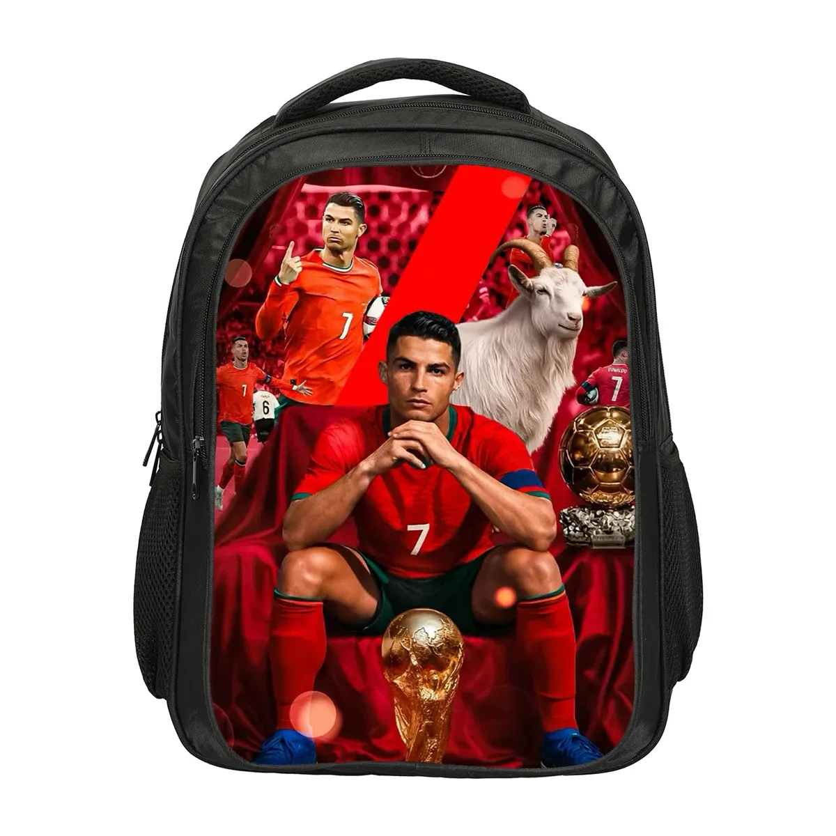 sac à dos double couche ronaldo cr football star, sacs d'école, sac à dos de sport, sac à dos de voyage de grande capacité