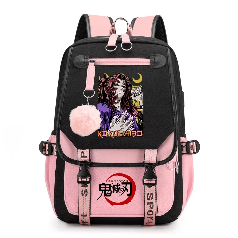 sac à dos imprimé demon slayer anime pour filles, sac à dos d'école décontracté, sac à dos de voyage léger pour adolescents