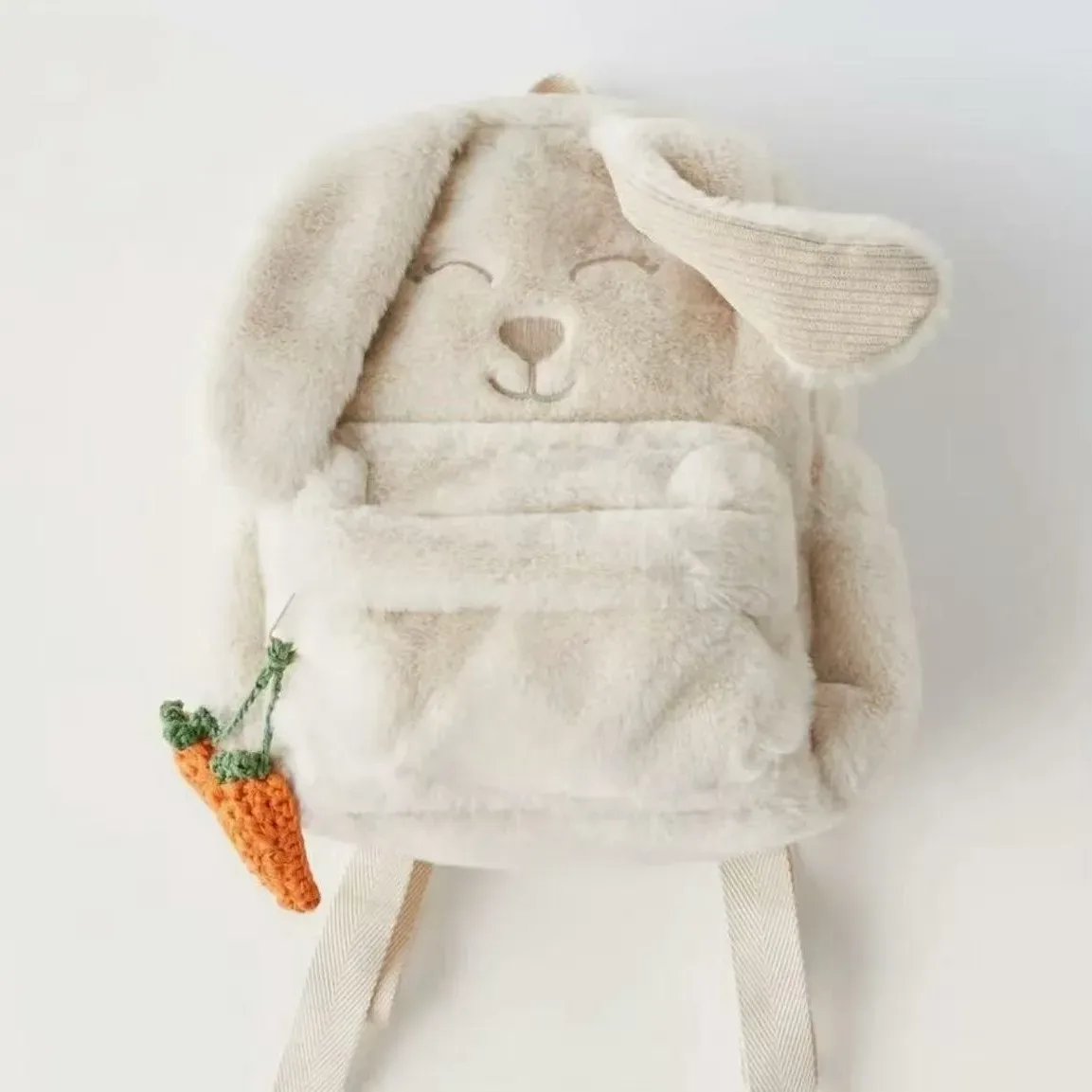 sac à dos lapin ins pour filles, sac d'école mignon pour enfants, sac de voyage de dessin animé carotte