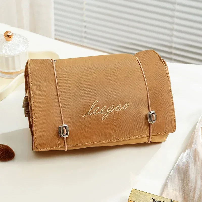 trousse de maquillage détachable 4-en-1, organiseur de cosmétiques pliable avec pochettes amovibles pour les voyages et le quotidien