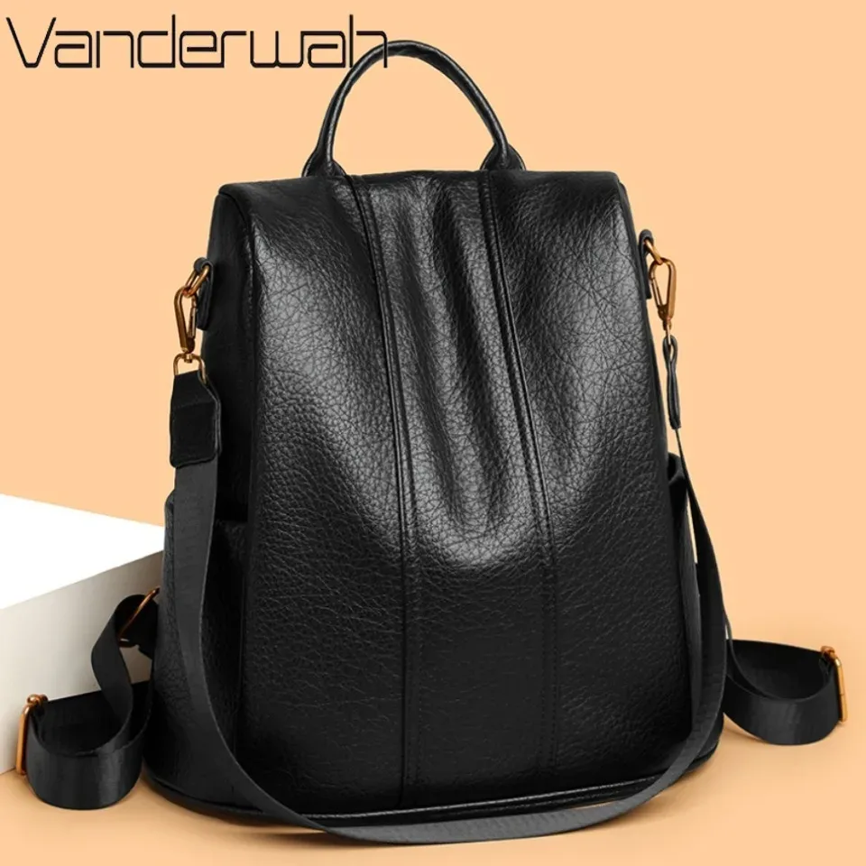 sac à dos antivol grande capacité, sacs à dos décontractés pour femmes et filles, sacs à dos de voyage en cuir souple de qualité supérieure, sacs à bandoulière